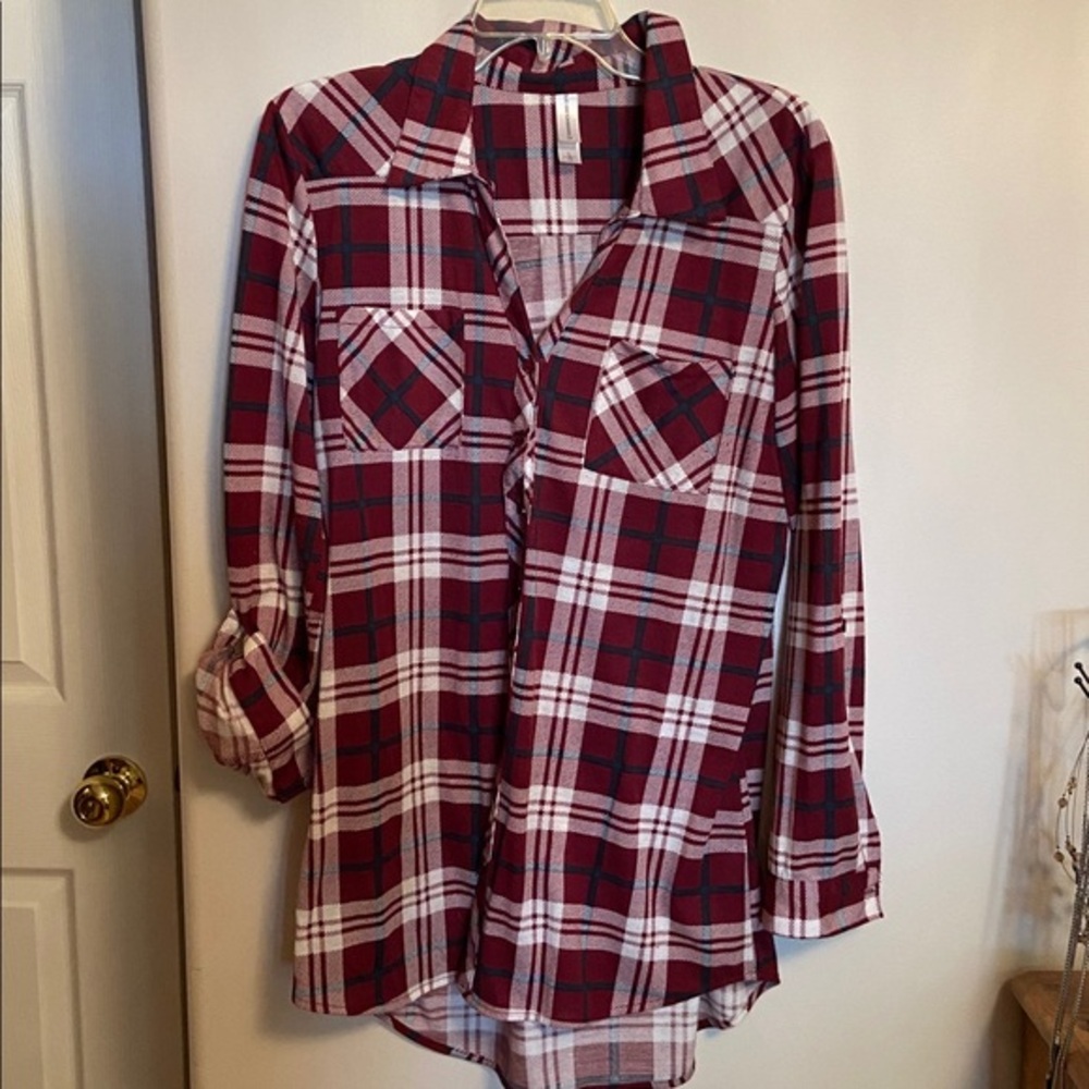 ⭐️Warehouse Red and White Checkered Shirt